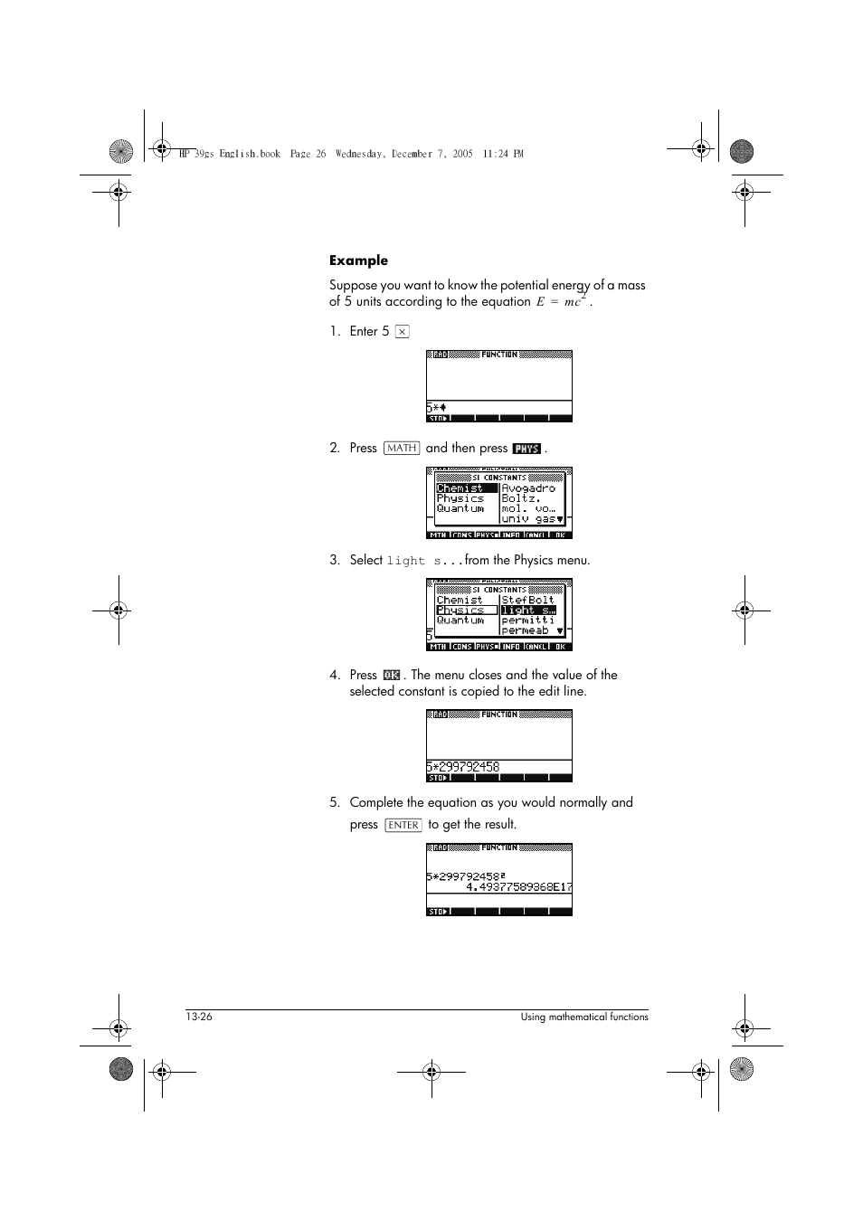 HP 39gs User Manual | Page 178 / 314