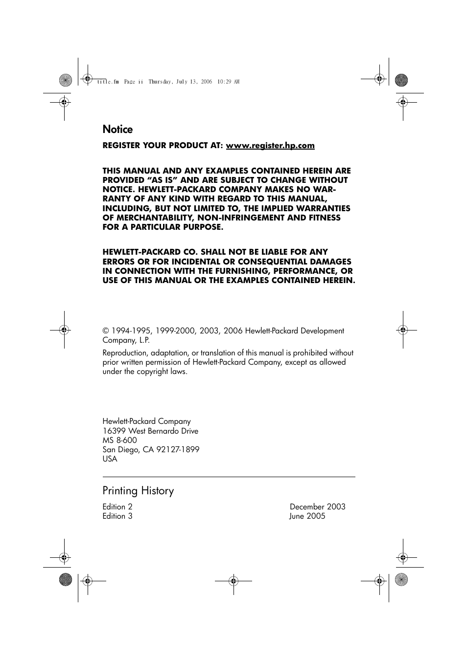 Notice, Printing history | HP 39gs User Manual | Page 2 / 314