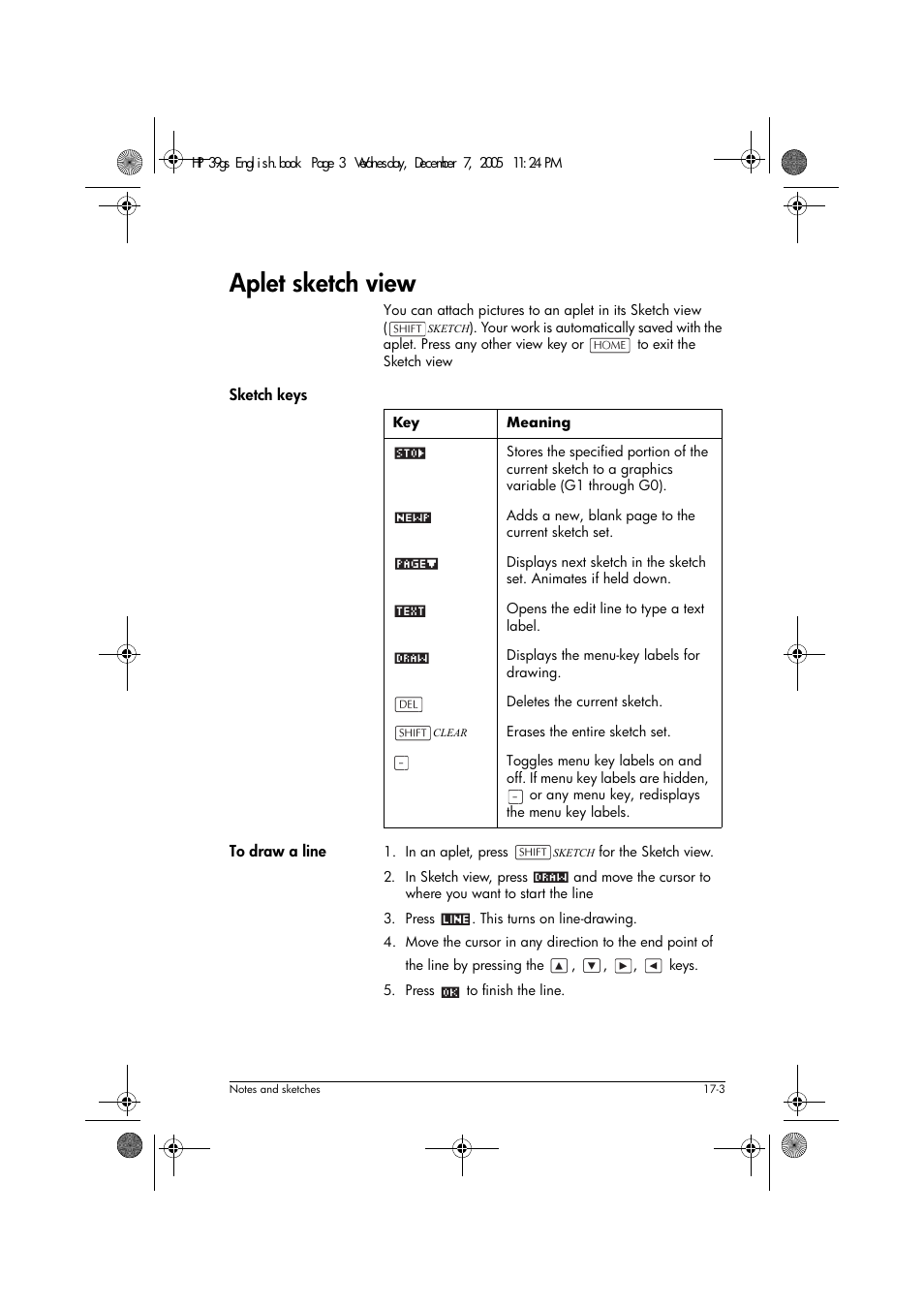 Aplet sketch view | HP 39gs User Manual | Page 217 / 314