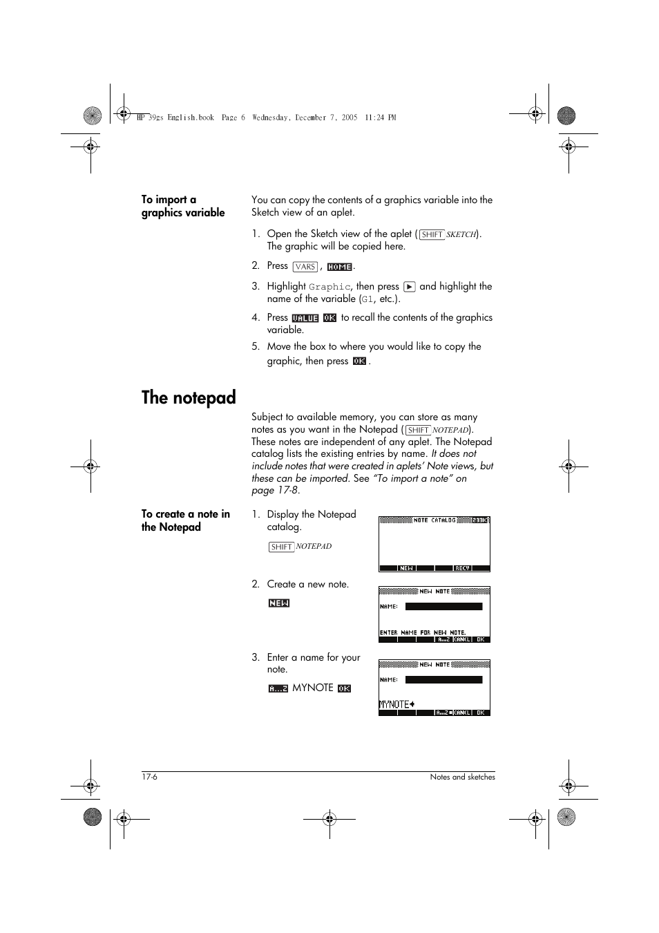 The notepad | HP 39gs User Manual | Page 220 / 314