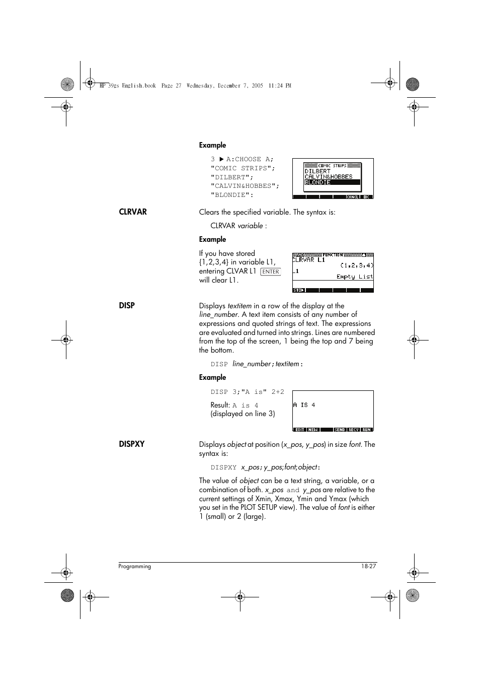 HP 39gs User Manual | Page 249 / 314