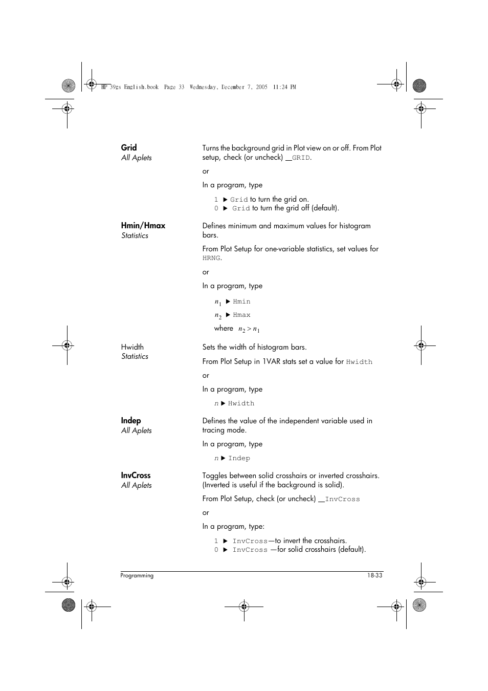 HP 39gs User Manual | Page 255 / 314