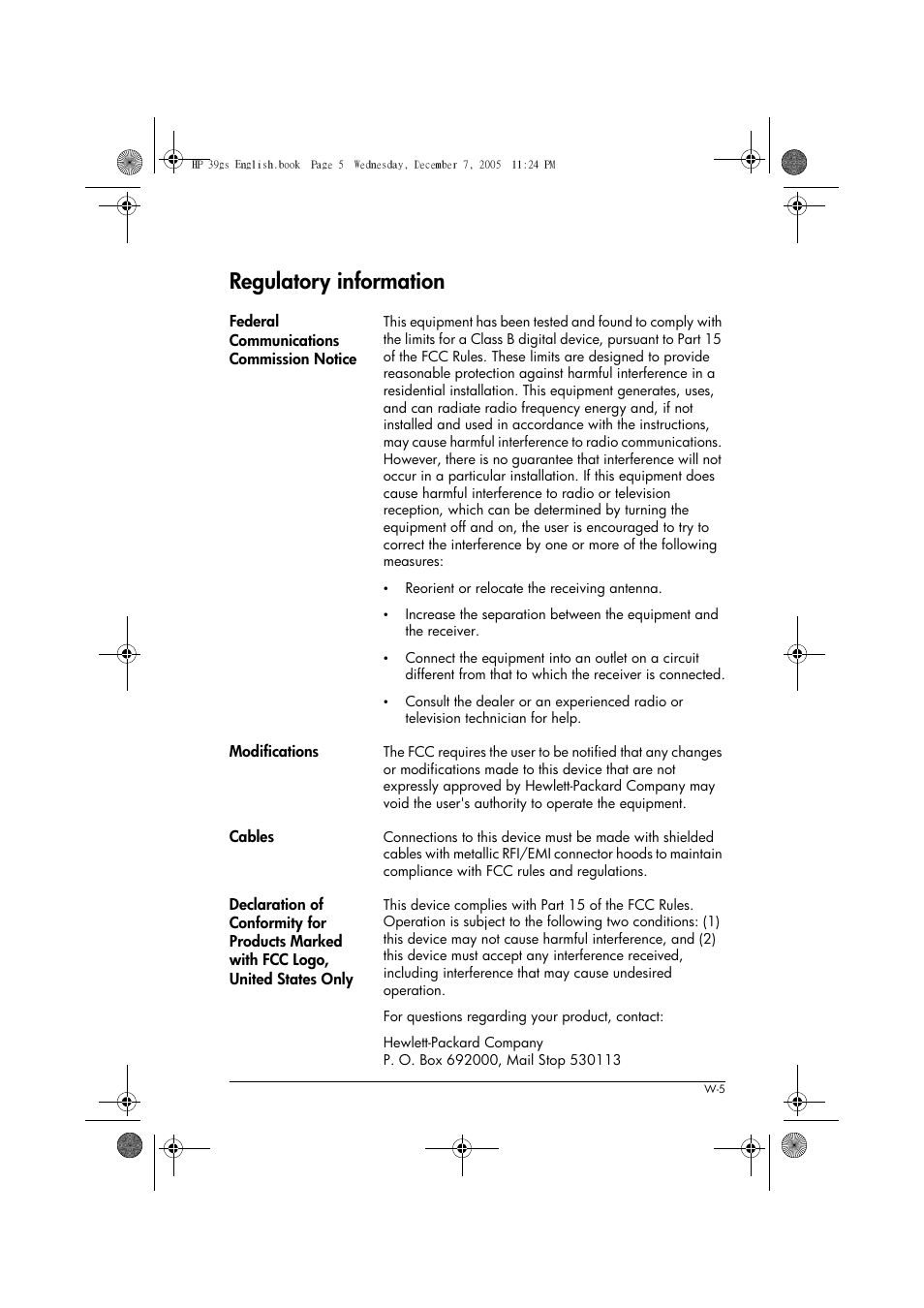 Regulatory information | HP 39gs User Manual | Page 297 / 314