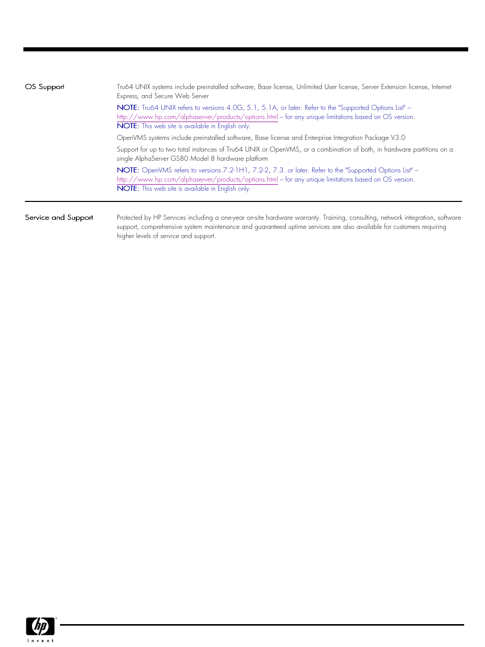 Quickspecs | HP GS80 User Manual | Page 3 / 41