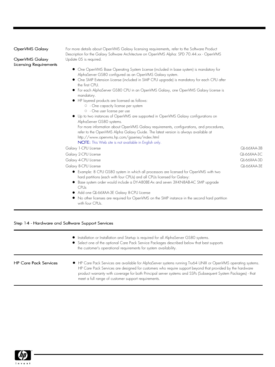 Quickspecs | HP GS80 User Manual | Page 32 / 41
