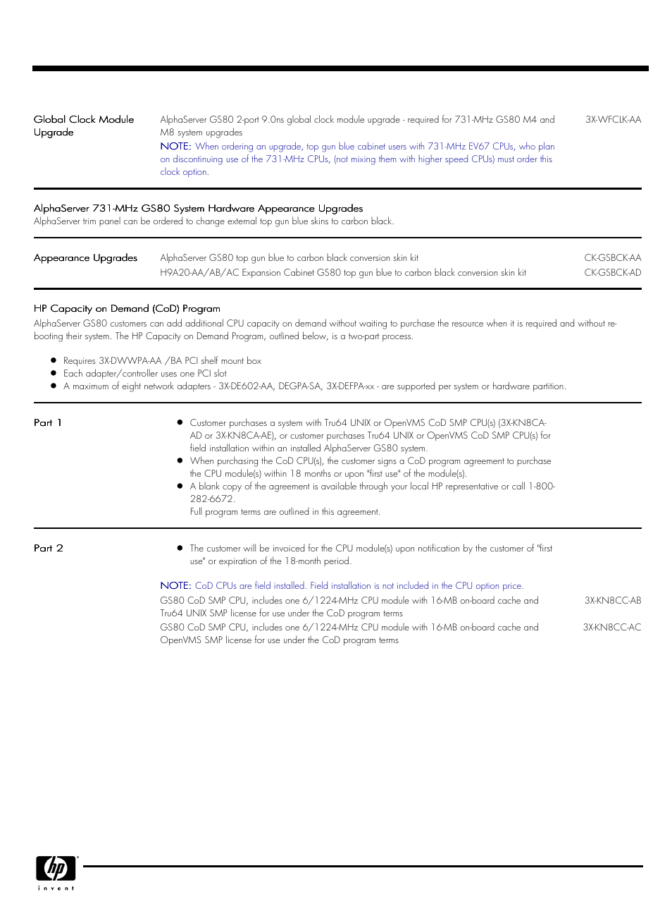 Quickspecs | HP GS80 User Manual | Page 38 / 41