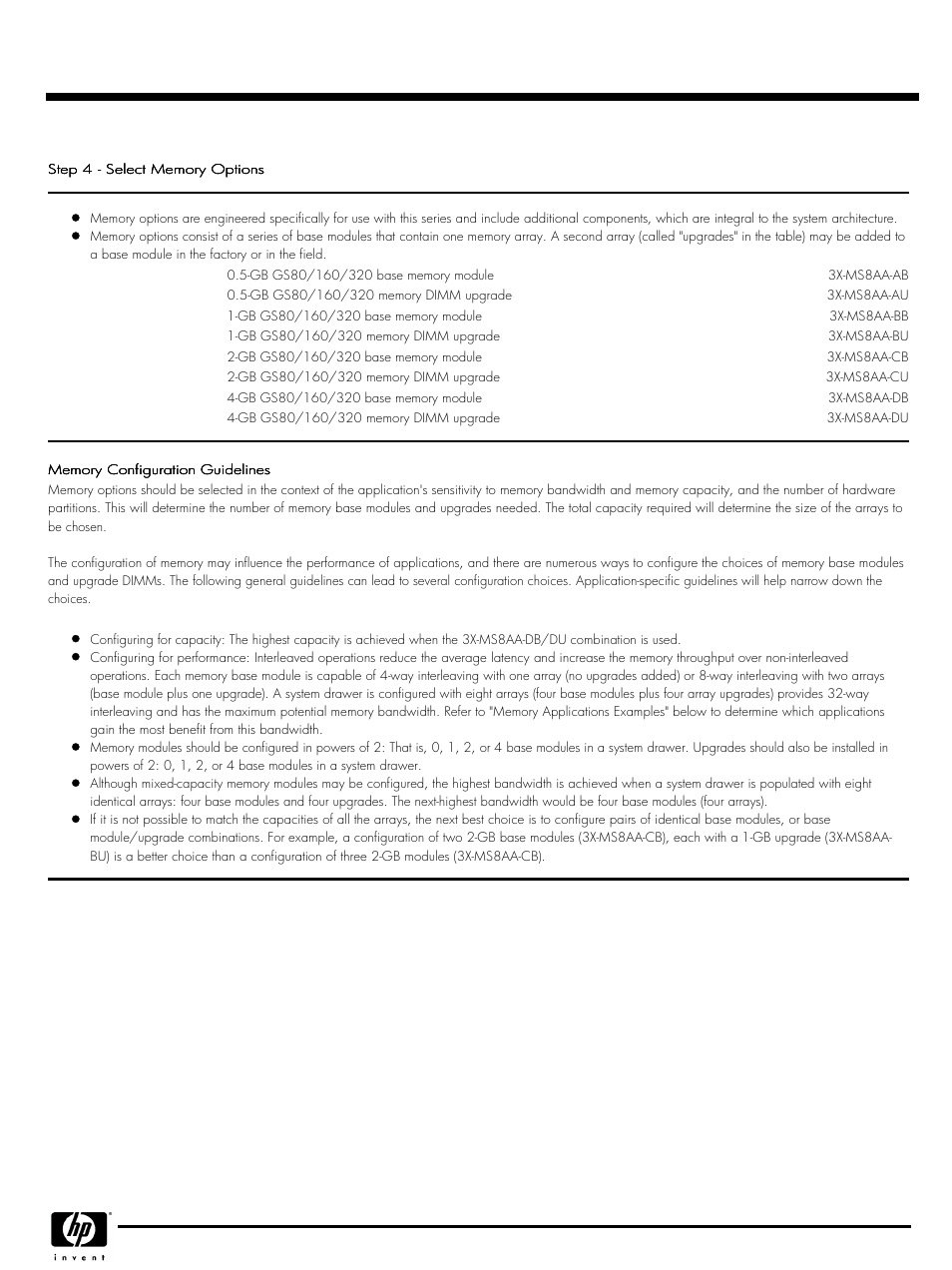 Options, Quickspecs | HP GS80 User Manual | Page 6 / 41