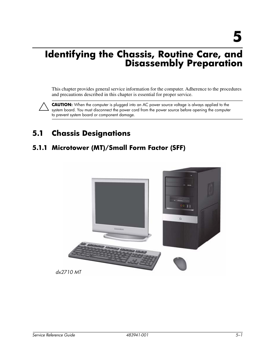 1 chassis designations | HP COMPAQ DX2718 MT User Manual | Page 29 / 107