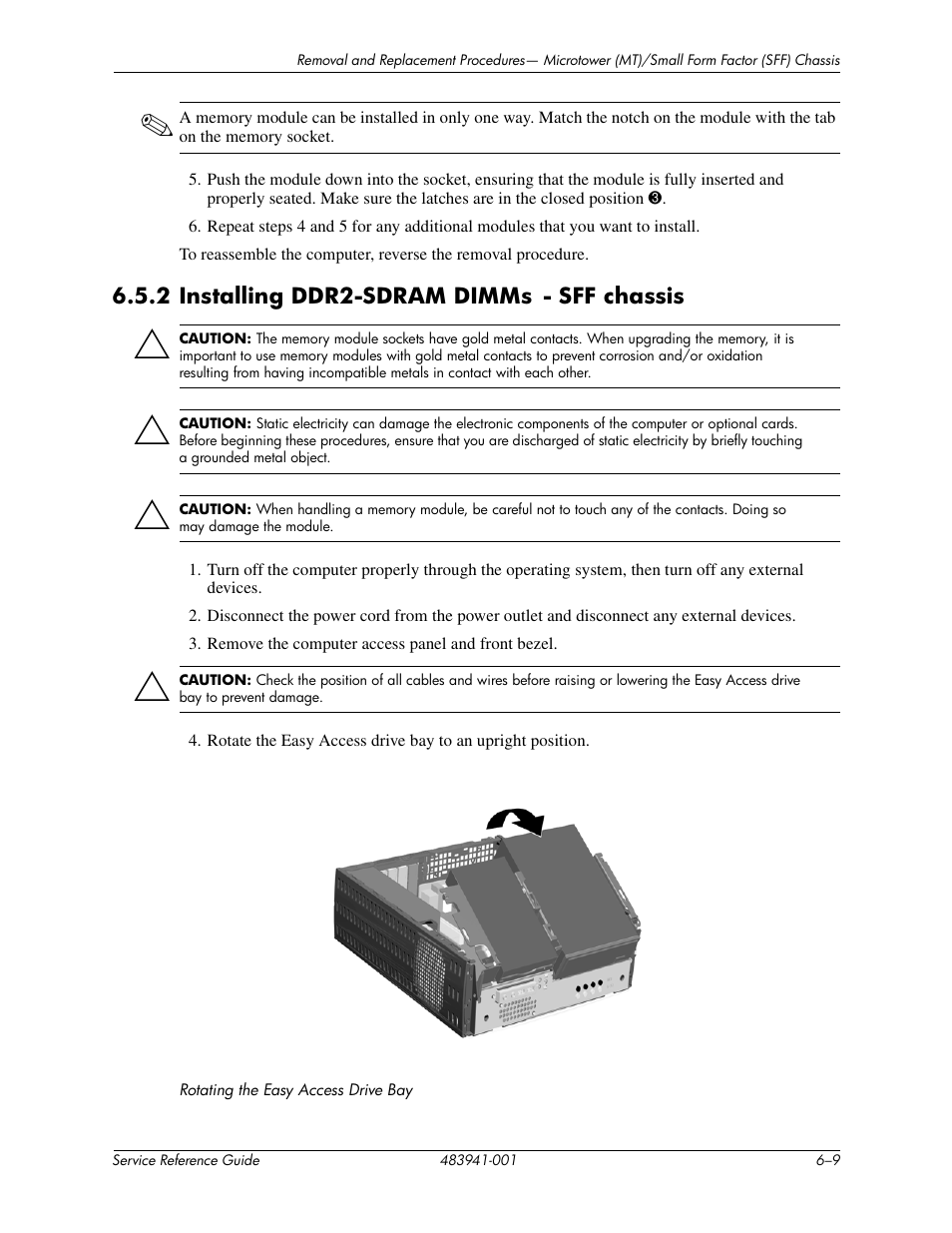 2 installing ddr2-sdram dimms | HP COMPAQ DX2718 MT User Manual | Page 45 / 107