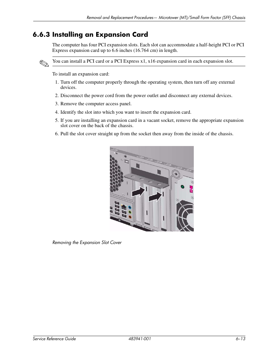 3 installing an expansion card –13 | HP COMPAQ DX2718 MT User Manual | Page 49 / 107