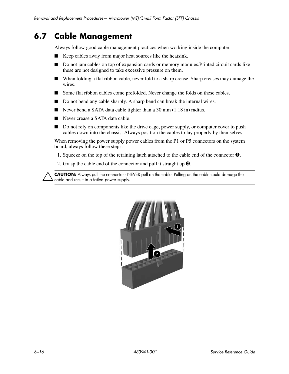 7 cable management, Cable management –16 | HP COMPAQ DX2718 MT User Manual | Page 52 / 107