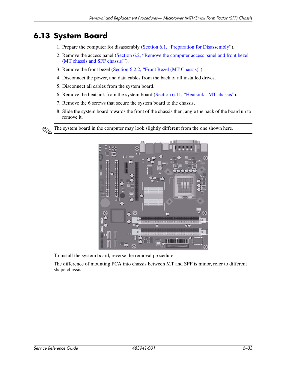 13 system board, 13 system board –33 | HP COMPAQ DX2718 MT User Manual | Page 69 / 107