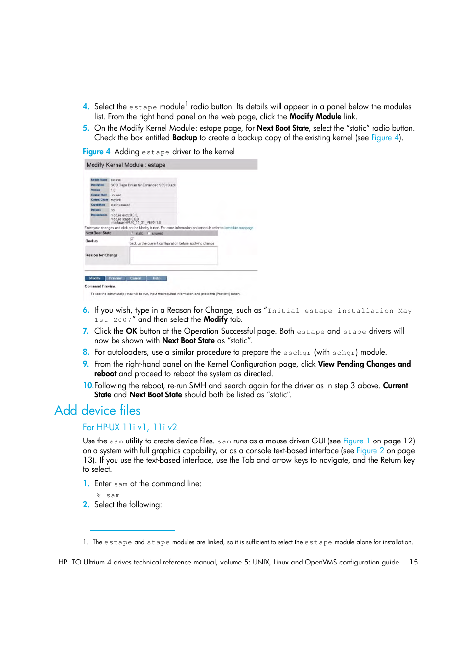 Add device files | HP LTO 4 SAS User Manual | Page 17 / 46