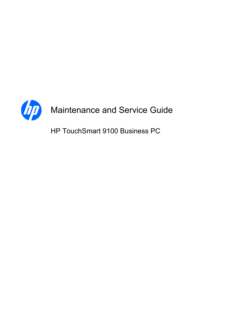 HP TOUCHSMART 9100 User Manual | 62 pages