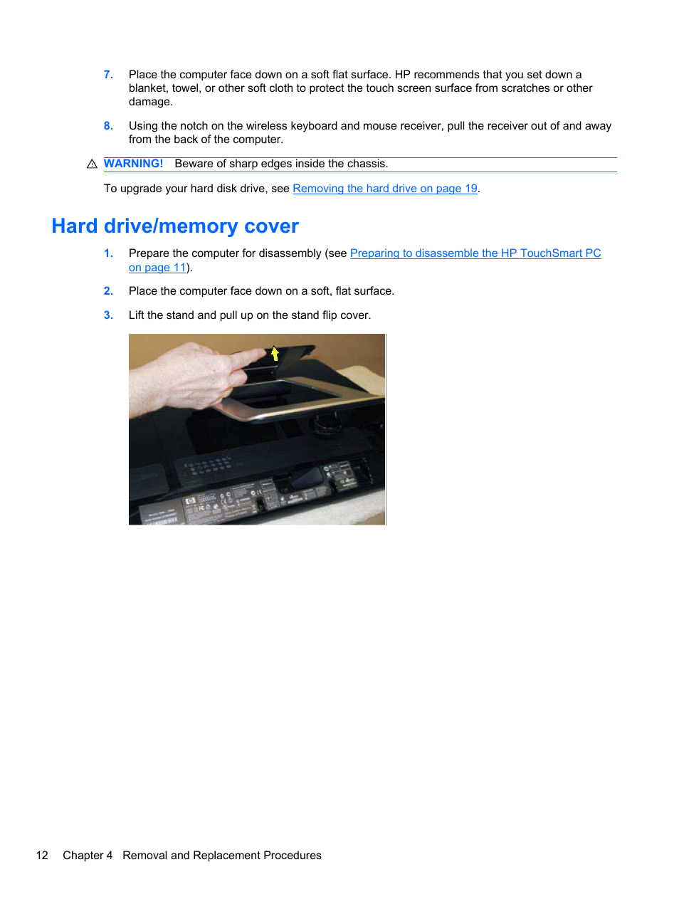 Hard drive/memory cover | HP TOUCHSMART 9100 User Manual | Page 18 / 62