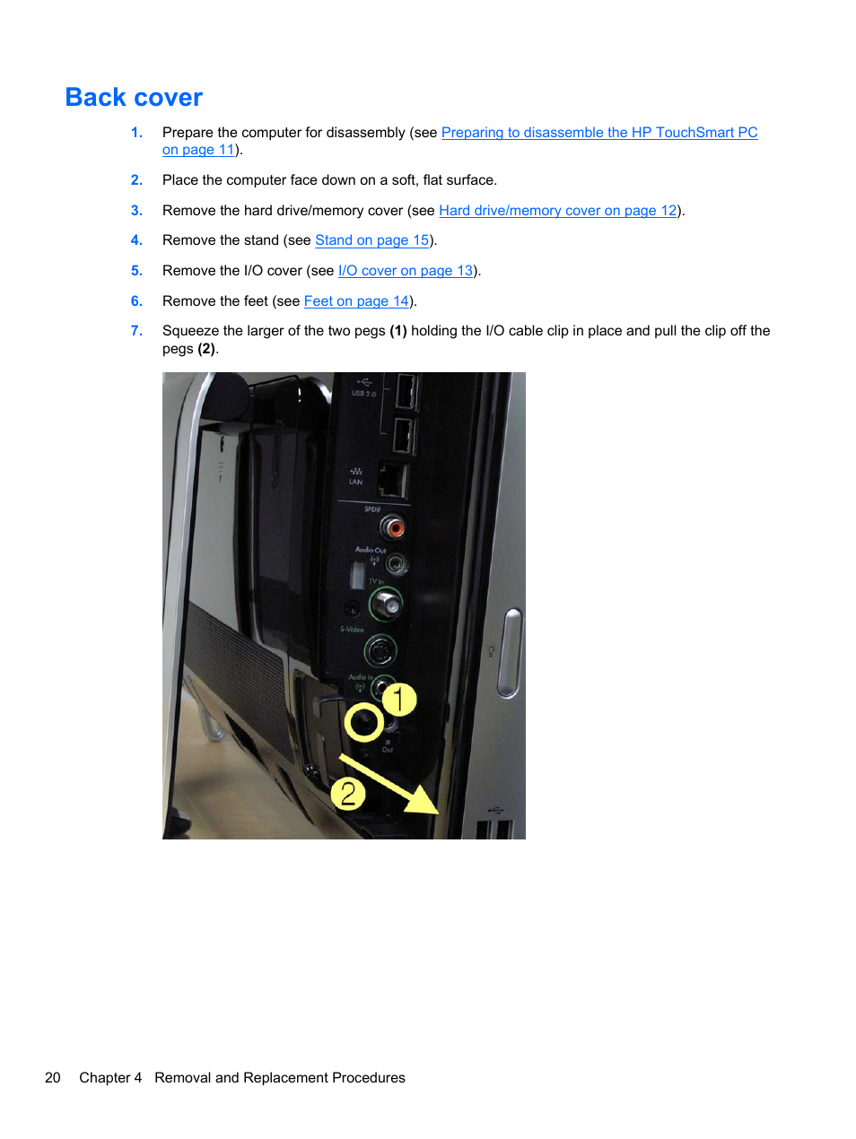 Back cover | HP TOUCHSMART 9100 User Manual | Page 26 / 62