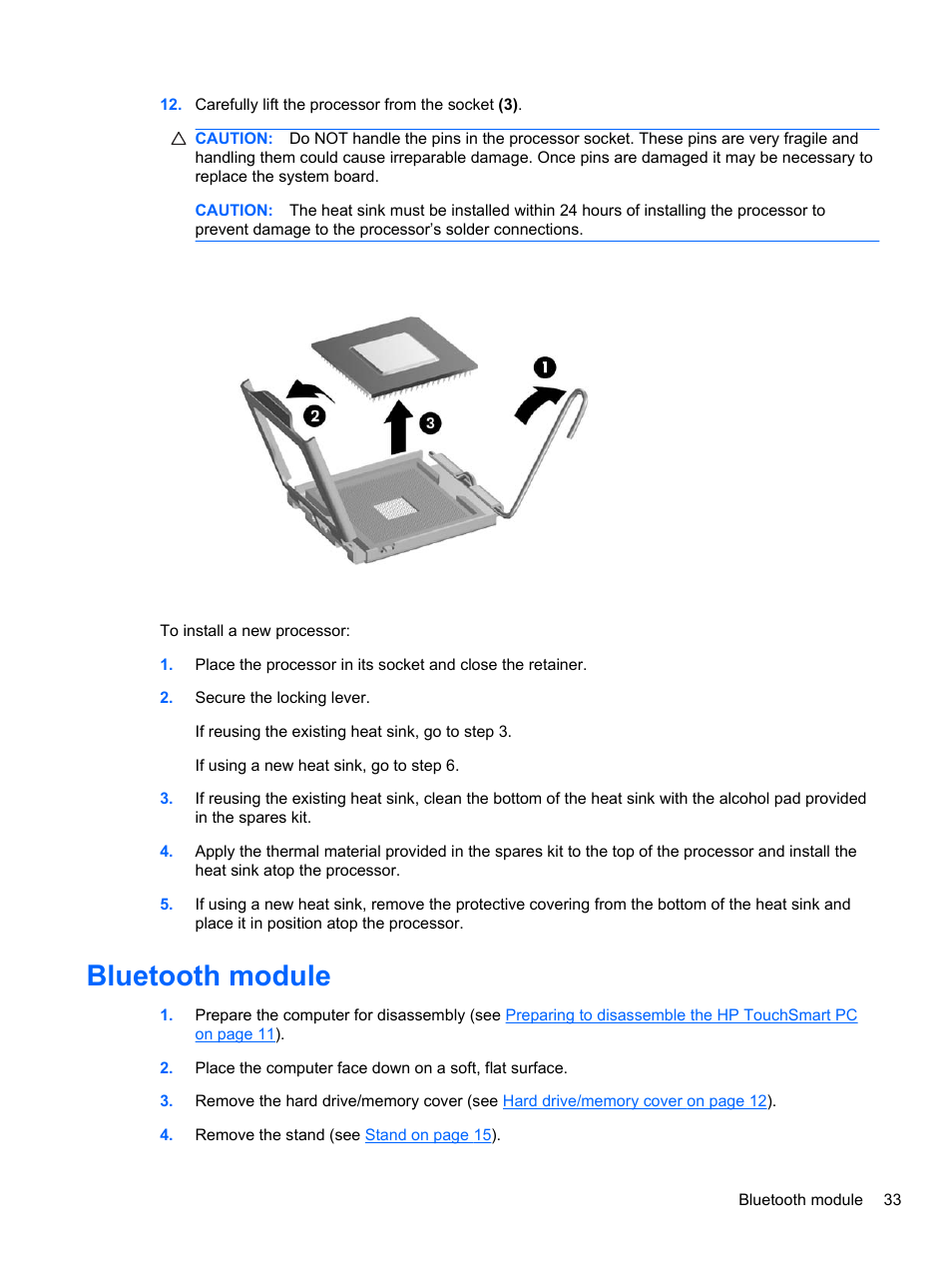 Bluetooth module | HP TOUCHSMART 9100 User Manual | Page 39 / 62
