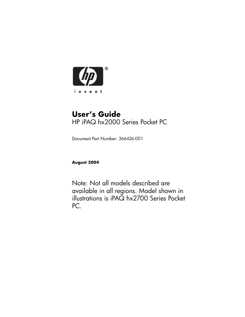 HP iPAQ hx2000 User Manual | 168 pages