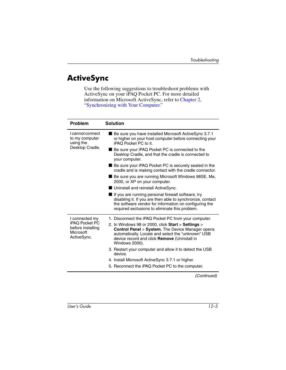 Activesync, Activesync –5 | HP iPAQ hx2000 User Manual | Page 151 / 168