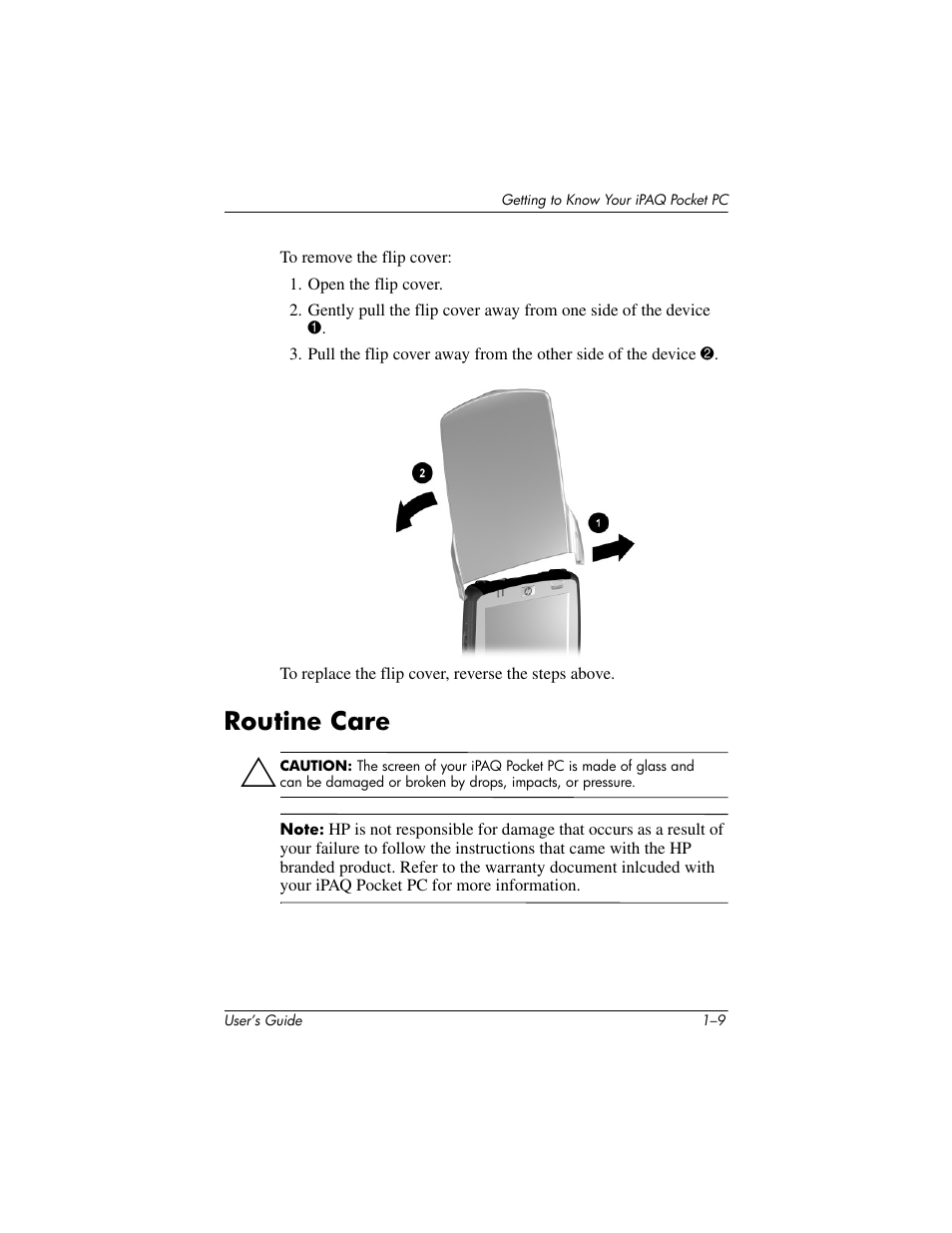 Routine care, Routine care –9 | HP iPAQ hx2000 User Manual | Page 17 / 168