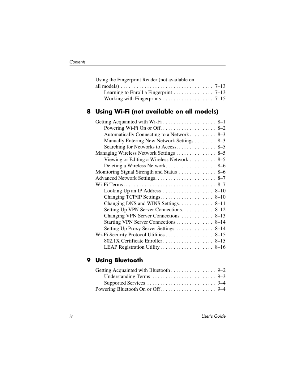 HP iPAQ hx2000 User Manual | Page 6 / 168
