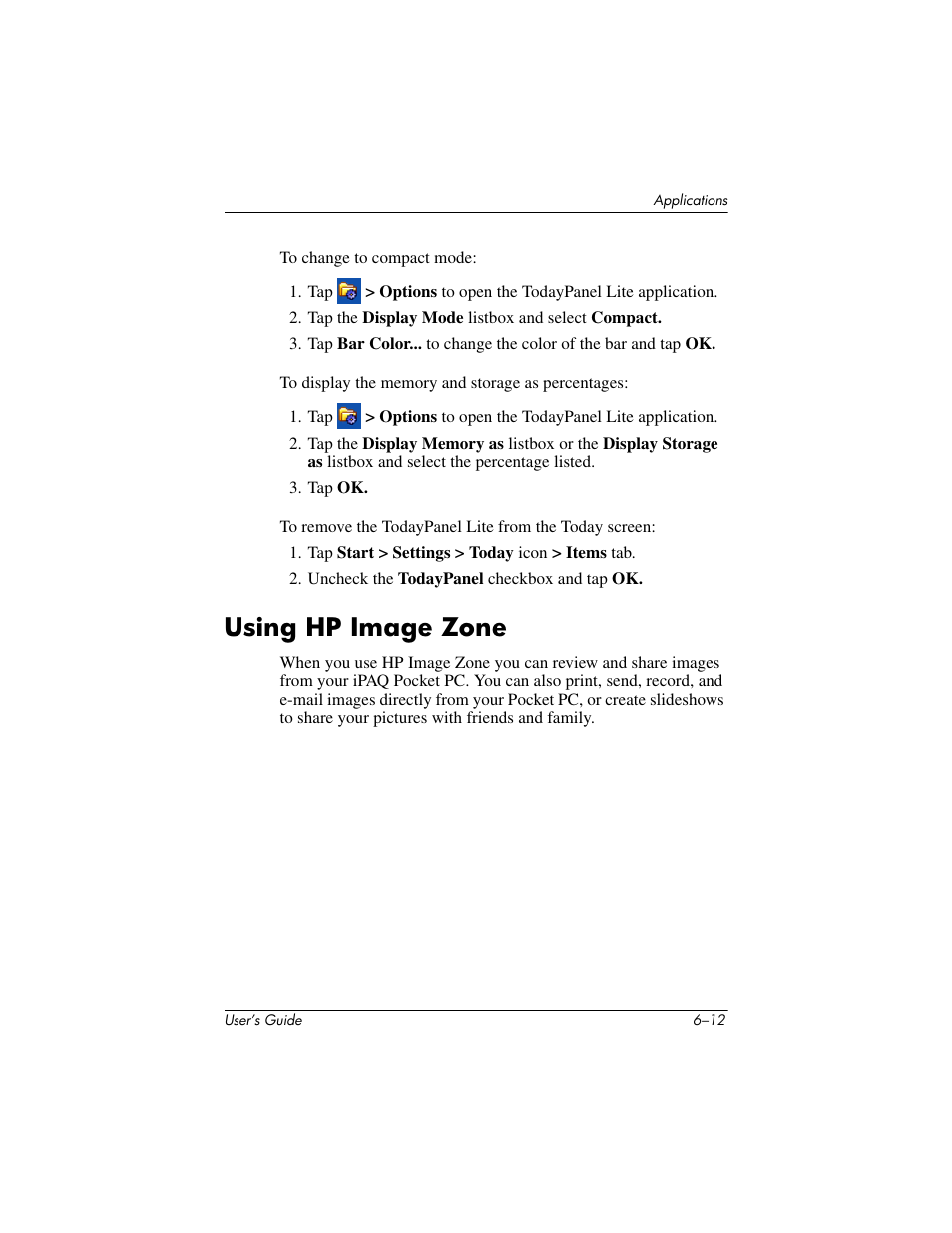 Using hp image zone, Using hp image zone –12 | HP iPAQ hx2000 User Manual | Page 71 / 168