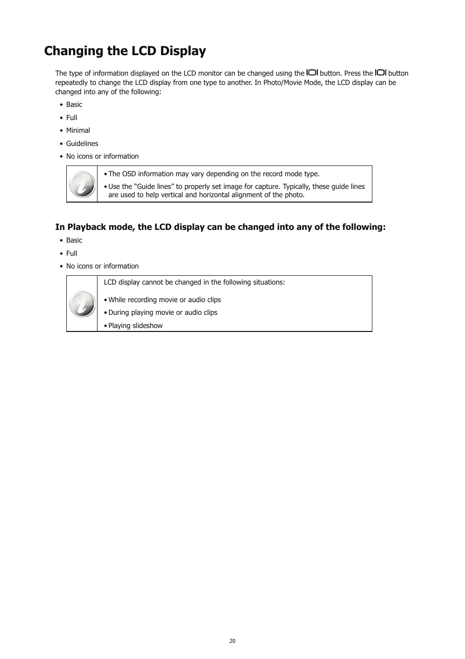 Changing the lcd display | HP CC450 User Manual | Page 24 / 82