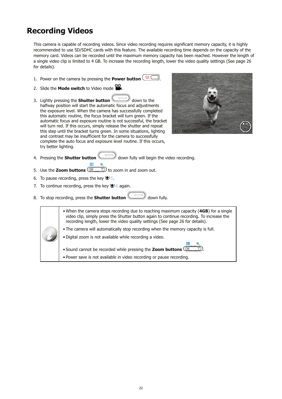Recording videos | HP CC450 User Manual | Page 26 / 82