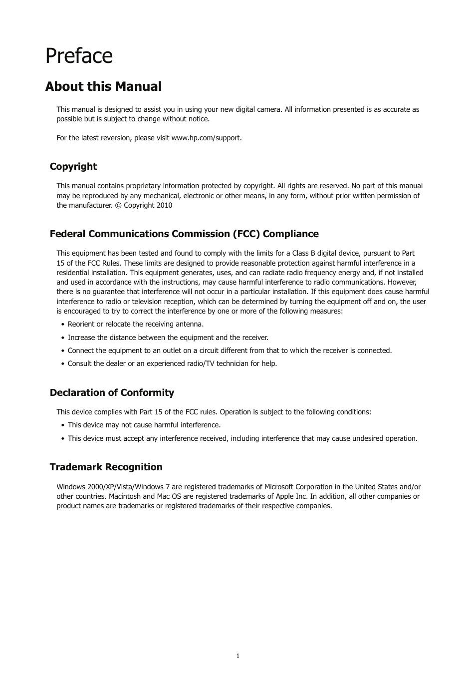 Preface, About this manual | HP CC450 User Manual | Page 5 / 82