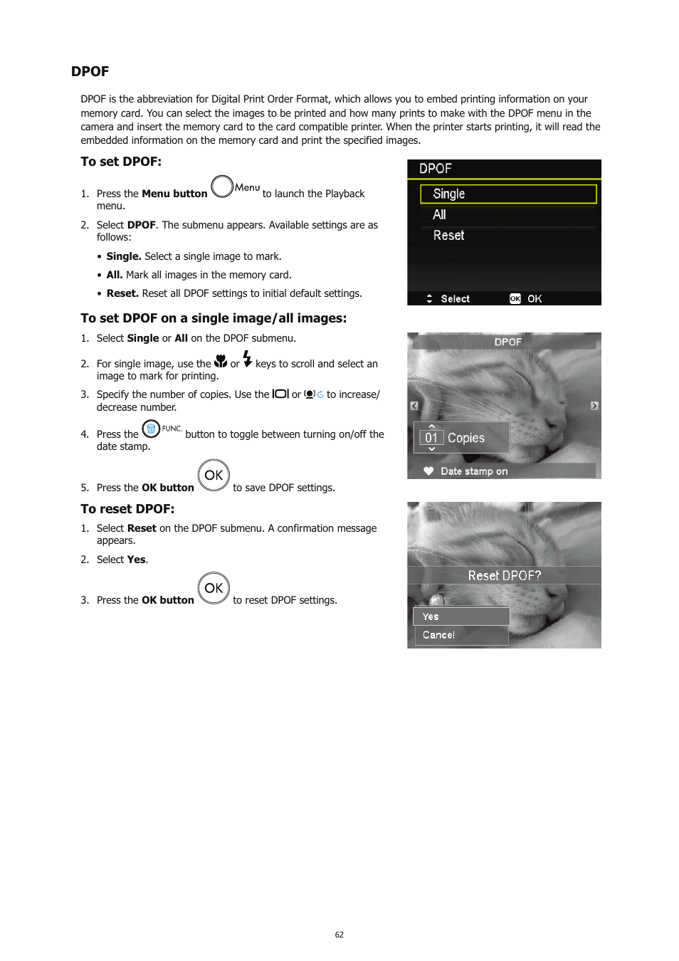 Dpof | HP CC450 User Manual | Page 66 / 82