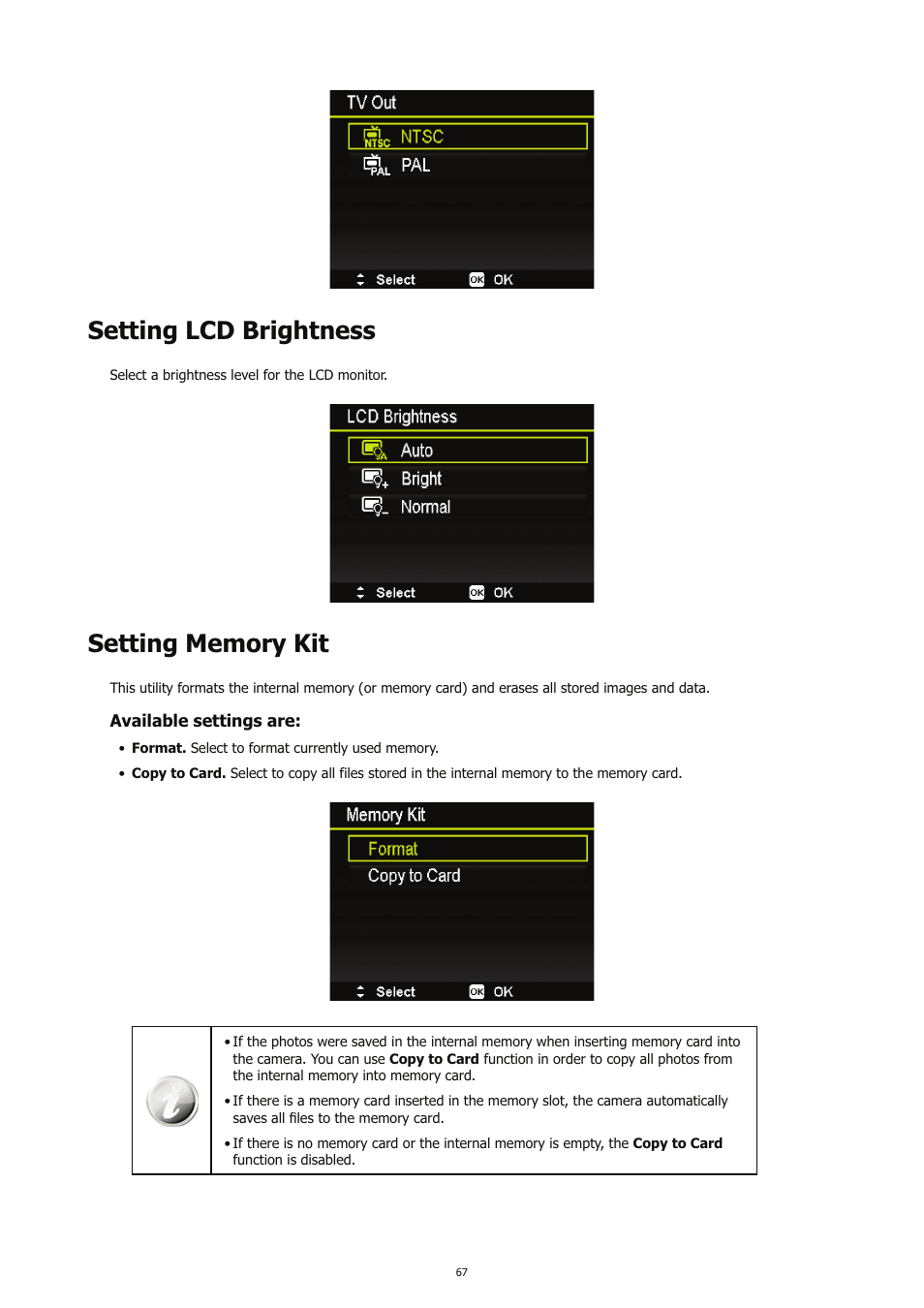 Setting lcd brightness | HP CC450 User Manual | Page 71 / 82
