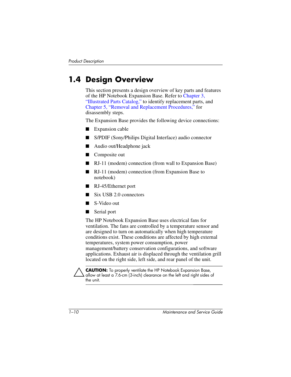 4 design overview –10, 4 design overview | HP EXPANSION BASE 344524-001 User Manual | Page 14 / 74