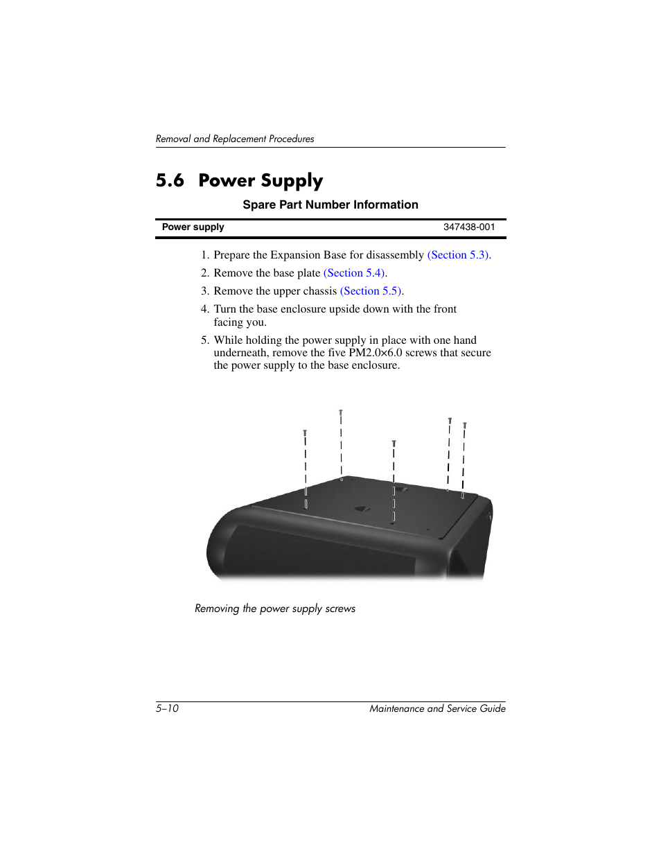 6 power supply –10, 6 power supply | HP EXPANSION BASE 344524-001 User Manual | Page 39 / 74