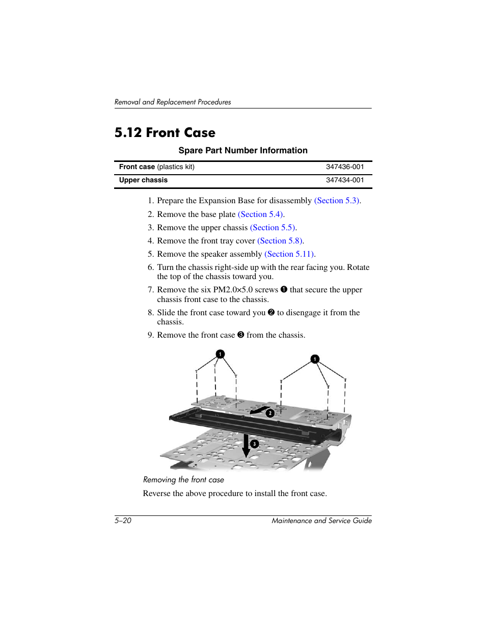 12 front case –20, 12 front case | HP EXPANSION BASE 344524-001 User Manual | Page 49 / 74