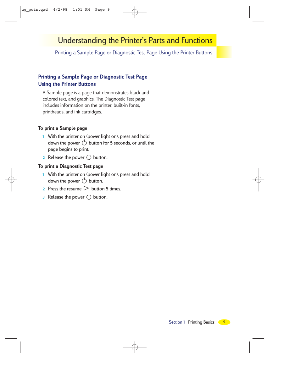 Understanding the printer’s parts and functions | HP 2000C User Manual | Page 12 / 53