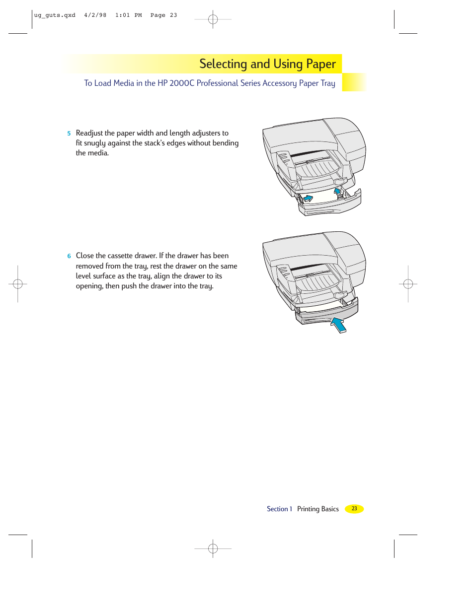 Selecting and using paper | HP 2000C User Manual | Page 24 / 53