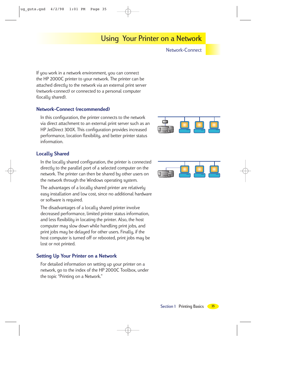 Using your printer on a network | HP 2000C User Manual | Page 33 / 53