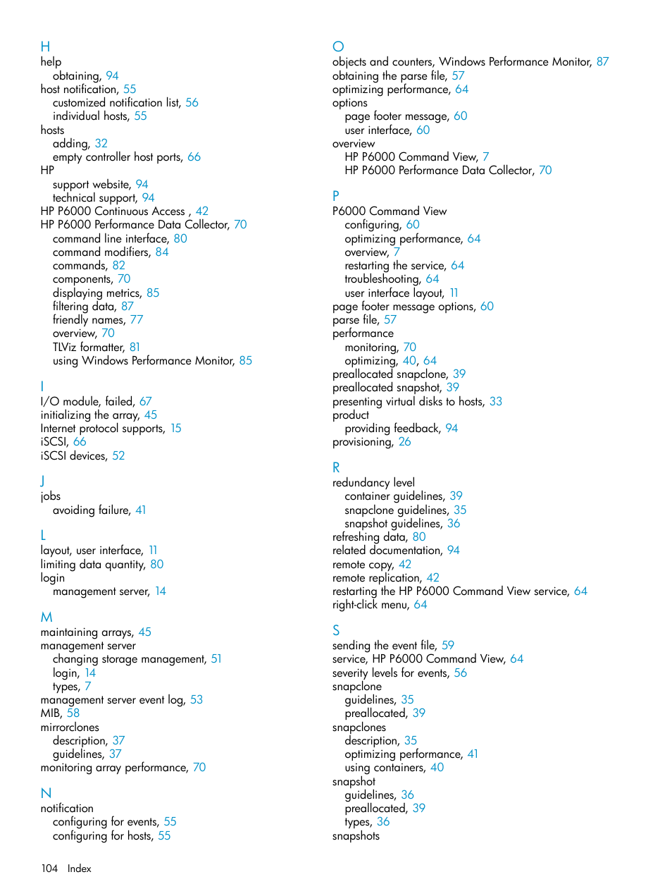 HP P6000 User Manual | Page 104 / 105