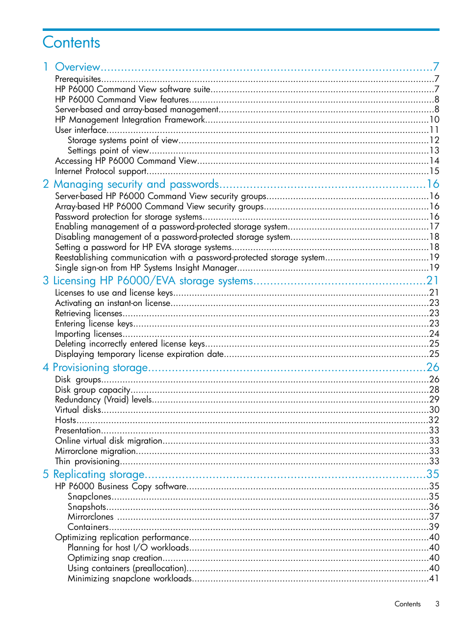 HP P6000 User Manual | Page 3 / 105