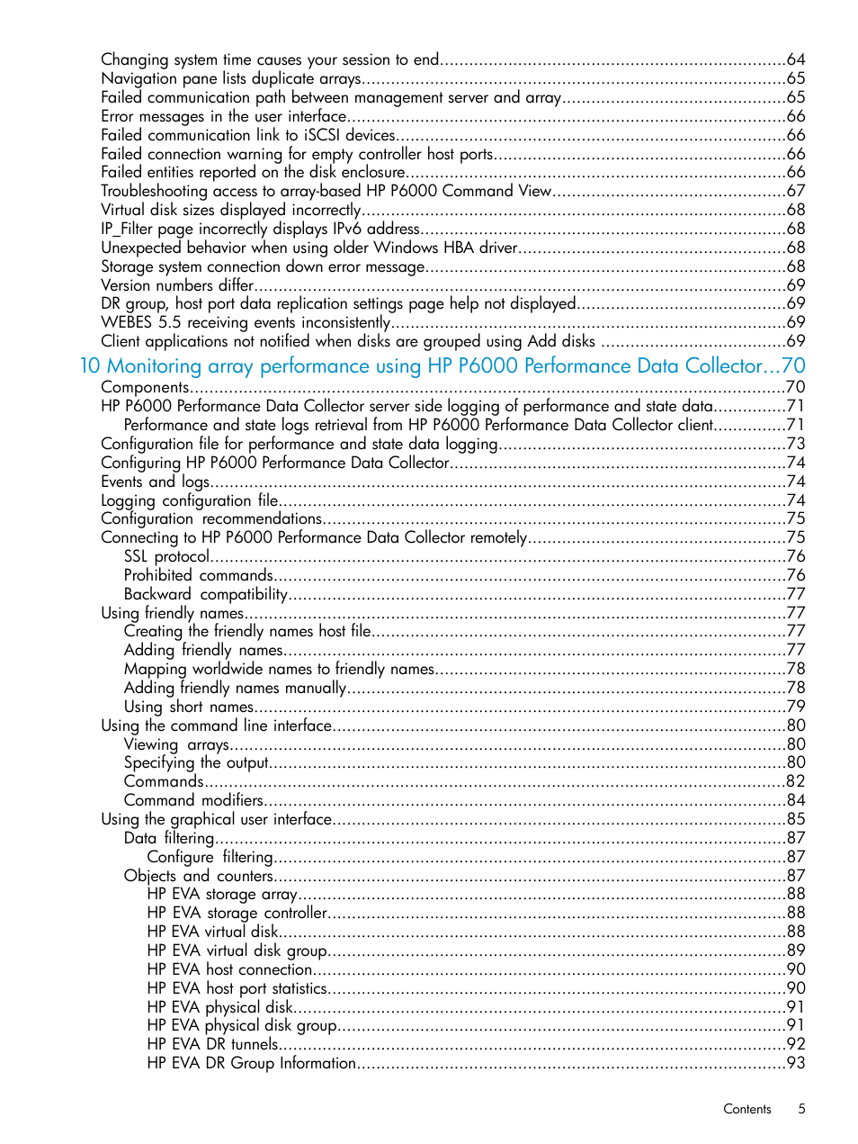 HP P6000 User Manual | Page 5 / 105