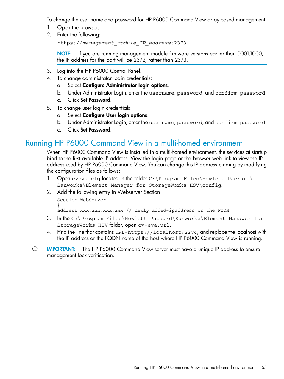 HP P6000 User Manual | Page 63 / 105