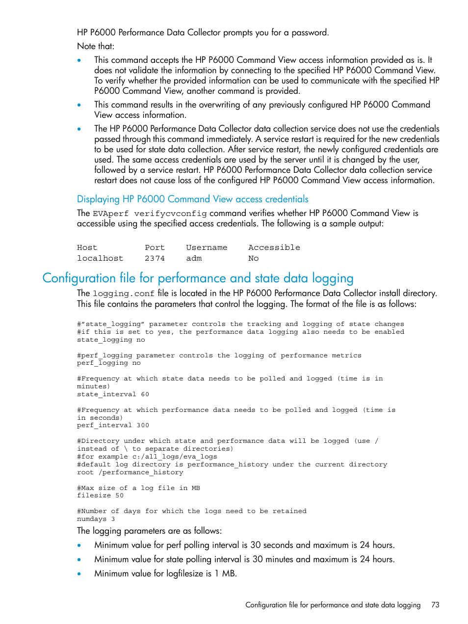 HP P6000 User Manual | Page 73 / 105