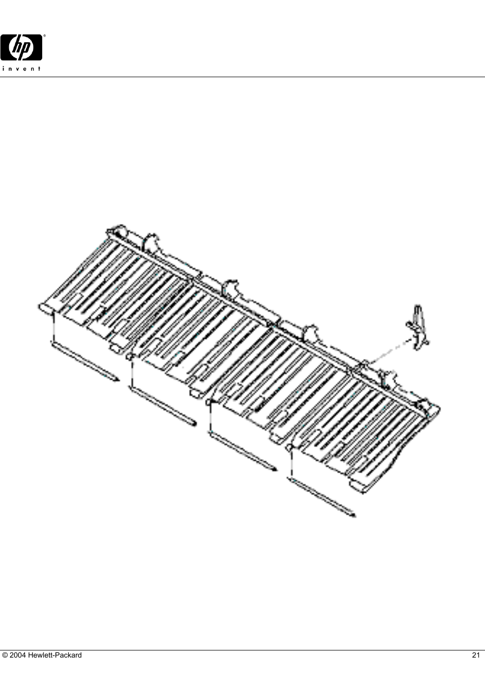 Hp parts reference guide, Upper paper guide assembly | HP DESKJET 710C User Manual | Page 21 / 22