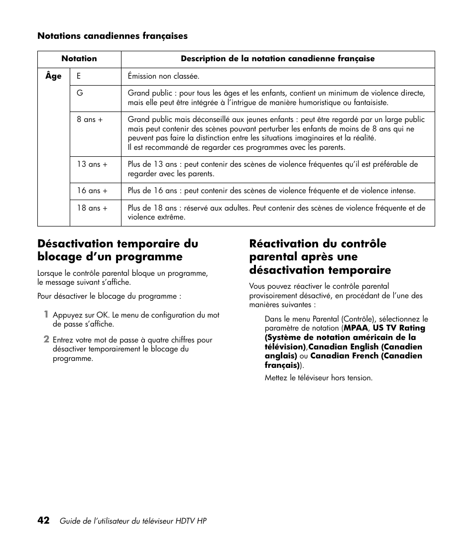 Désactivation temporaire du blocage d’un programme | HP LT3700 User Manual | Page 118 / 200