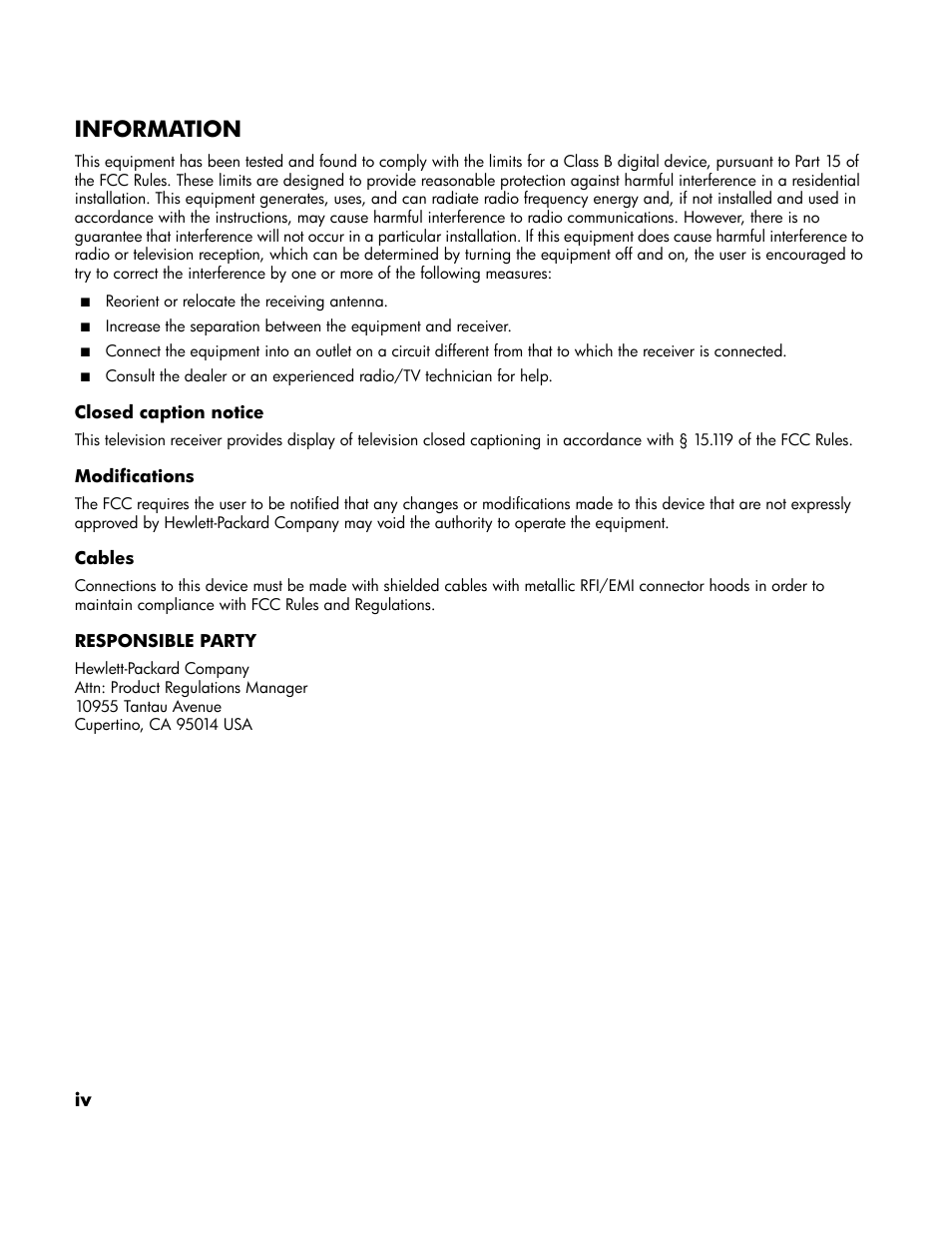 Information | HP LT3700 User Manual | Page 4 / 200