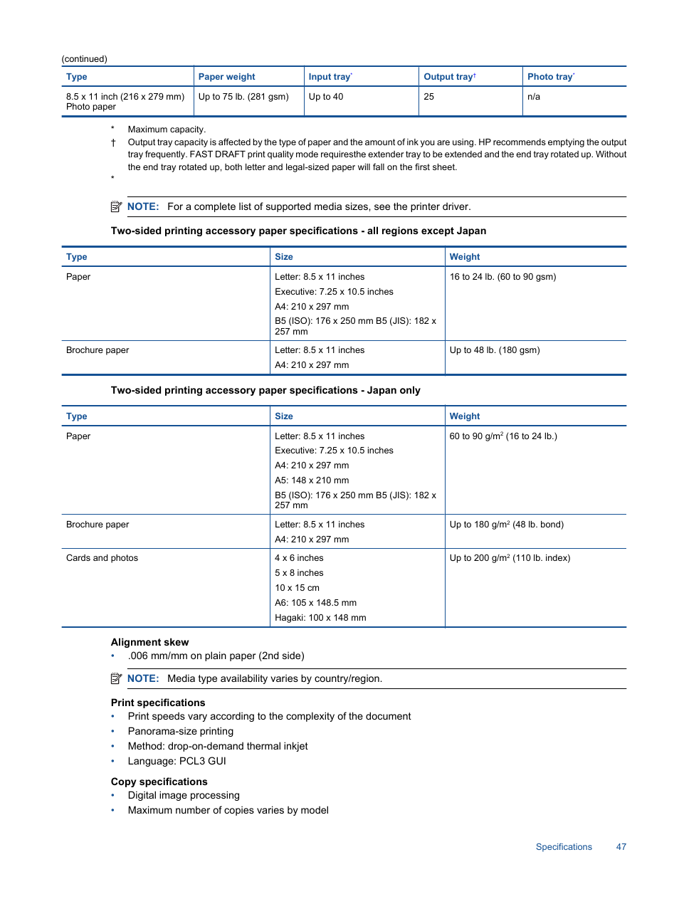 Ut tray | HP 7510 User Manual | Page 48 / 62