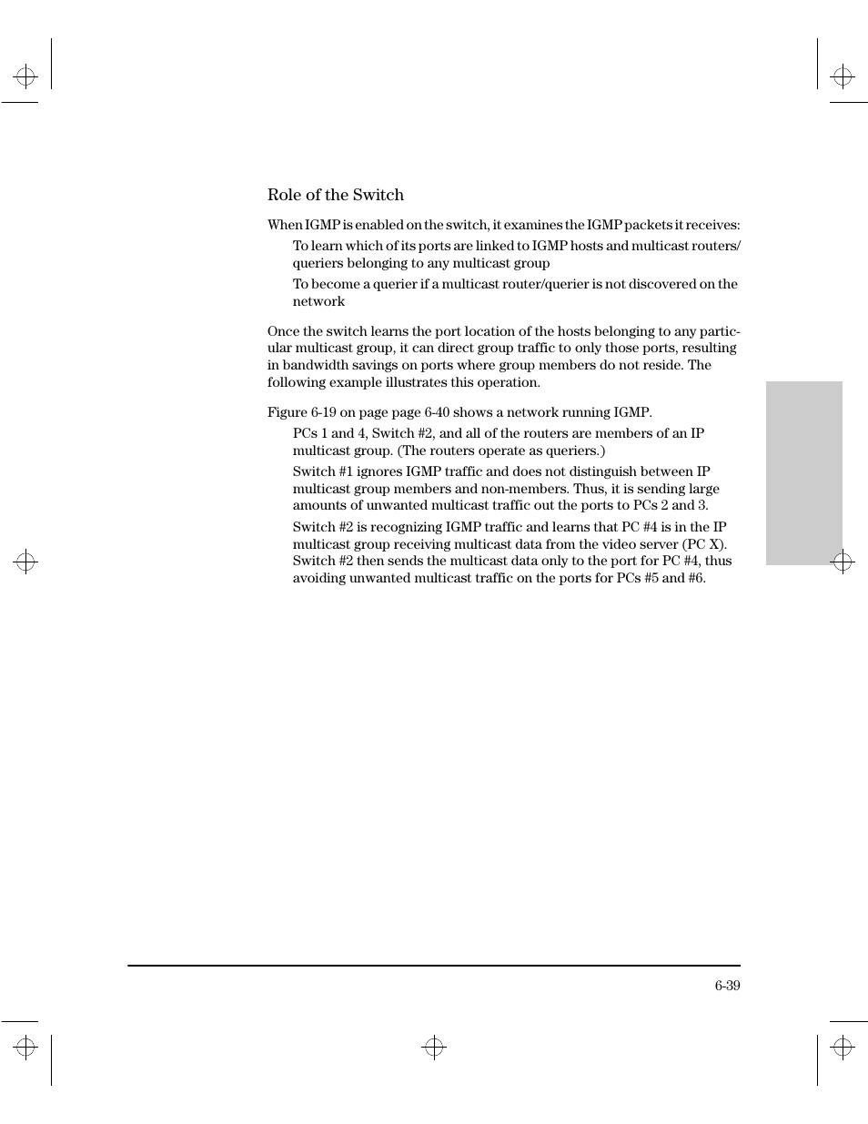 Role of the switch | HP 212M User Manual | Page 103 / 166