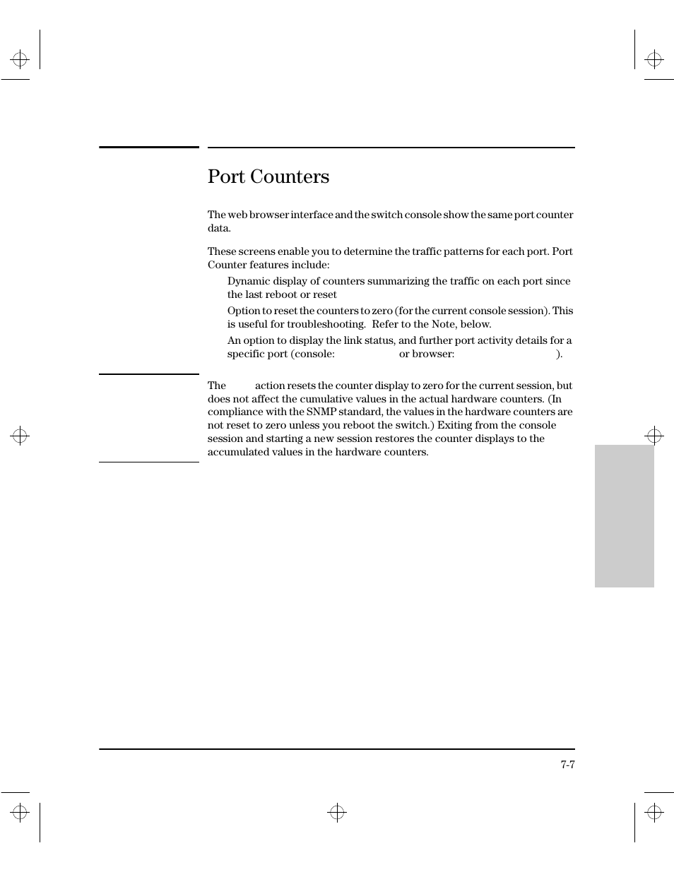 Port counters | HP 212M User Manual | Page 115 / 166