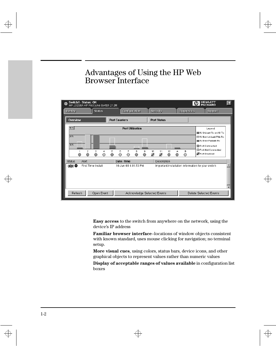 Advantages of using the hp web browser interface | HP 212M User Manual | Page 12 / 166
