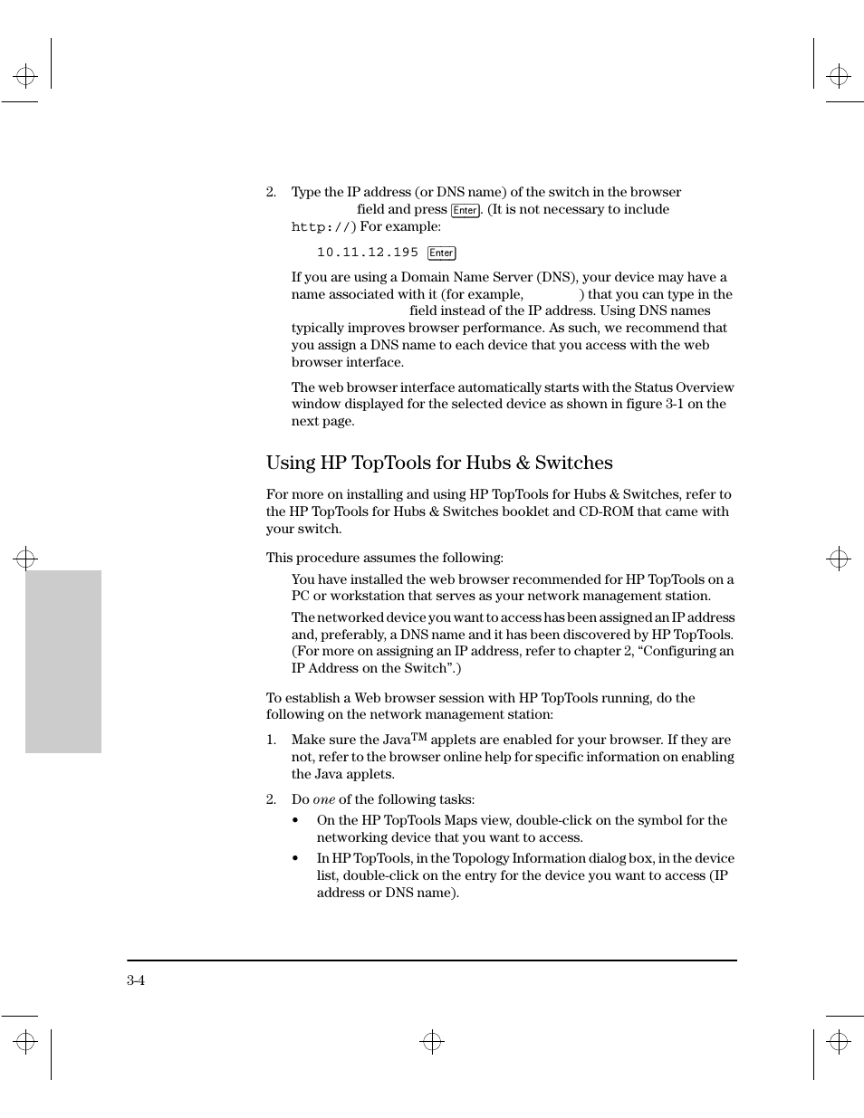 Using hp toptools for hubs & switches, Using hp toptools for hubs & switches -4 | HP 212M User Manual | Page 24 / 166